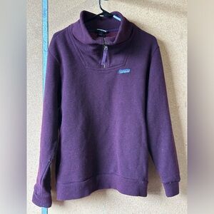 Patagonia Deep Plum Woolie Fleece 1/4 Zip Pullover Top - L ♻️